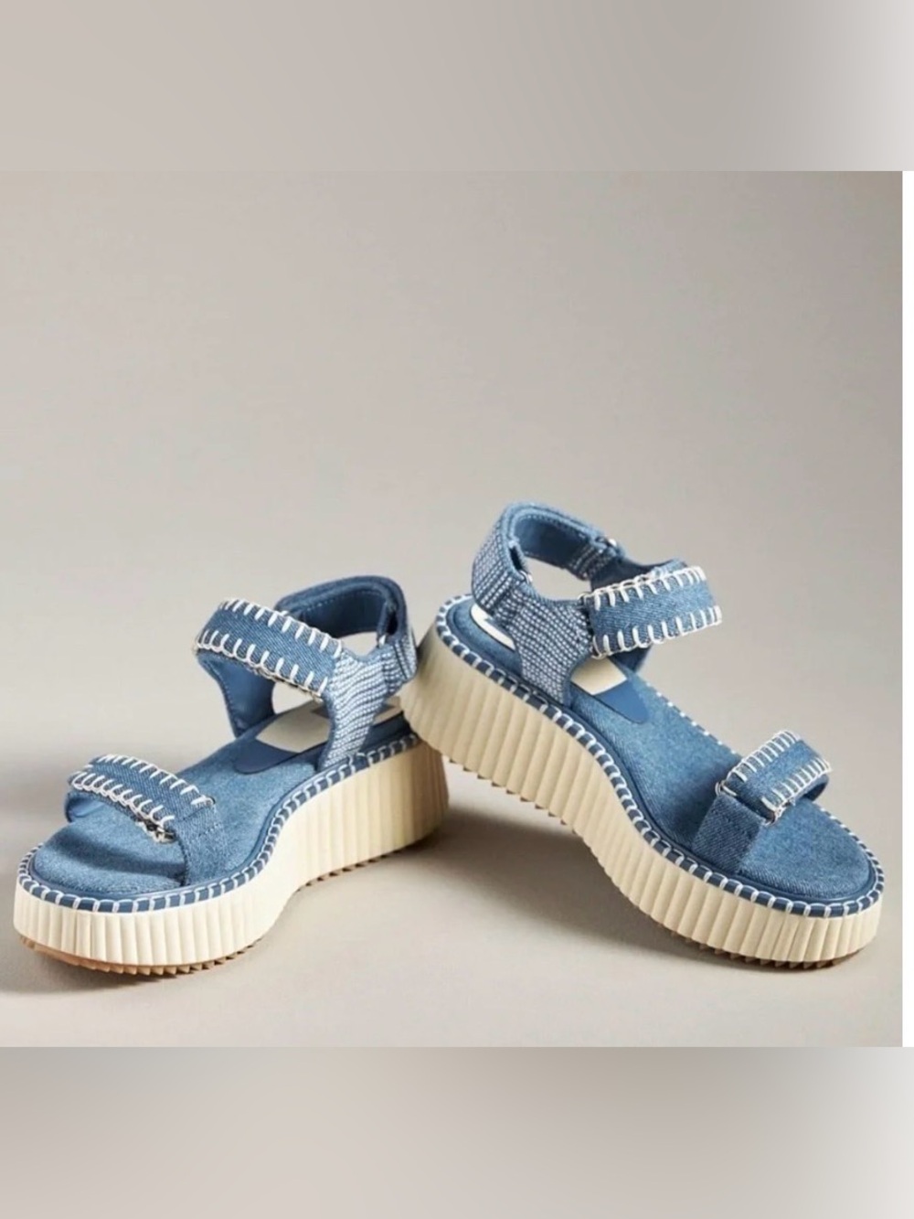 Dolce Vita Light Blue Denim Platform Sandals sz 9